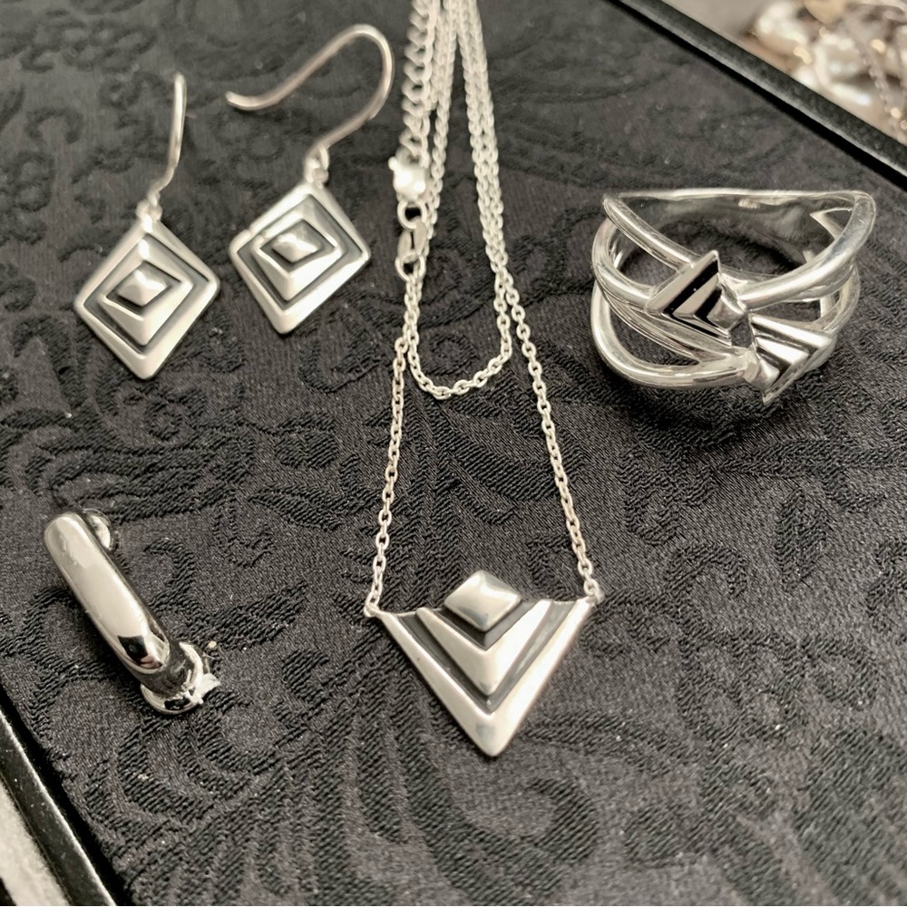 Retired Silpada Signature Arrow Collection Full Set, Size 8 Ring